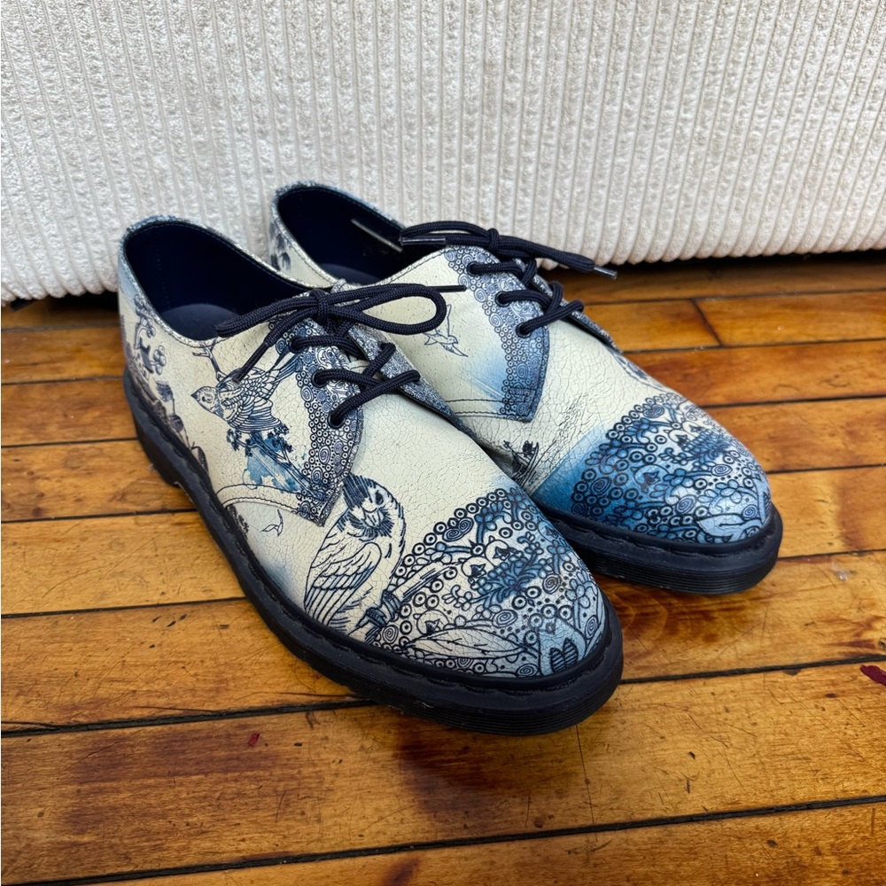 rare dr martens blue bird loafers